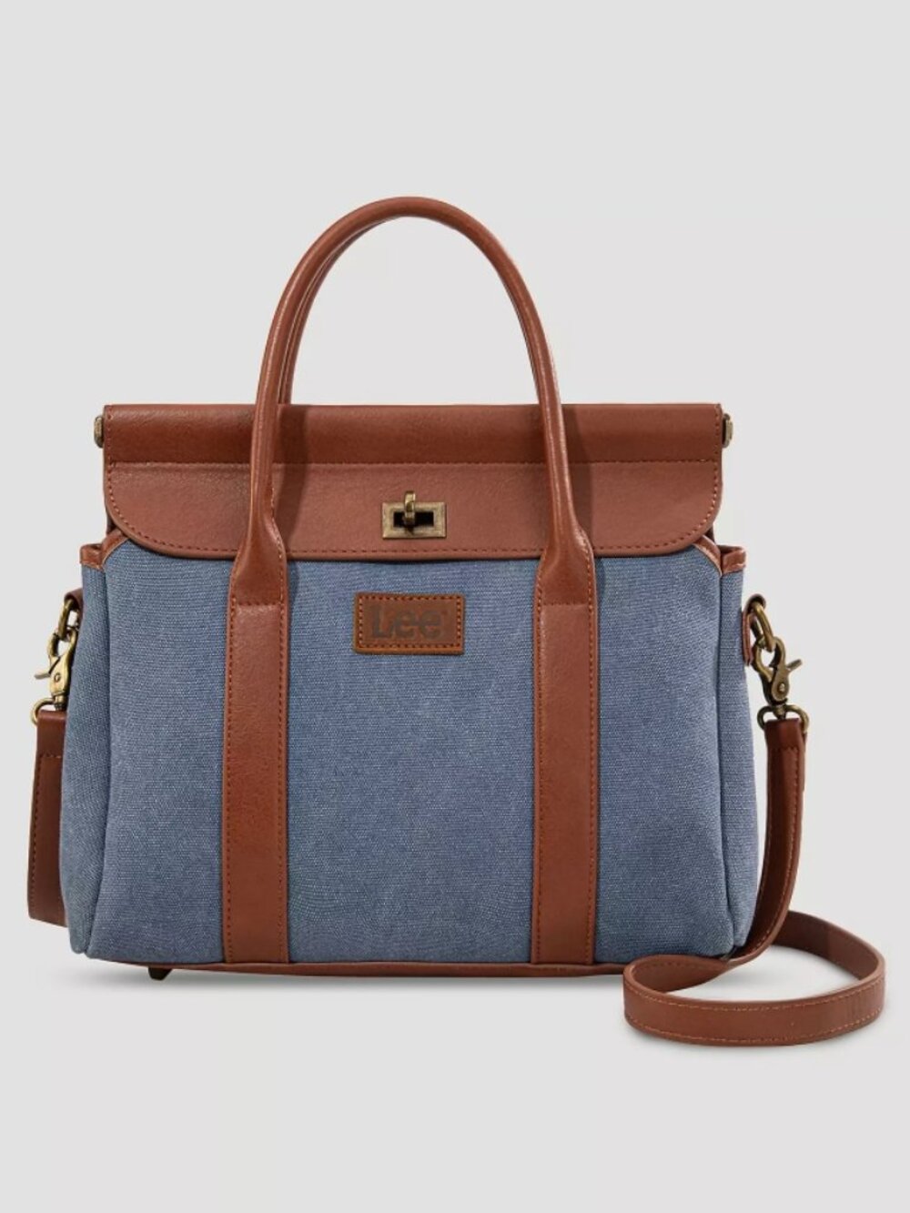 Lee Canvas and Leather Flap Satchel Bag